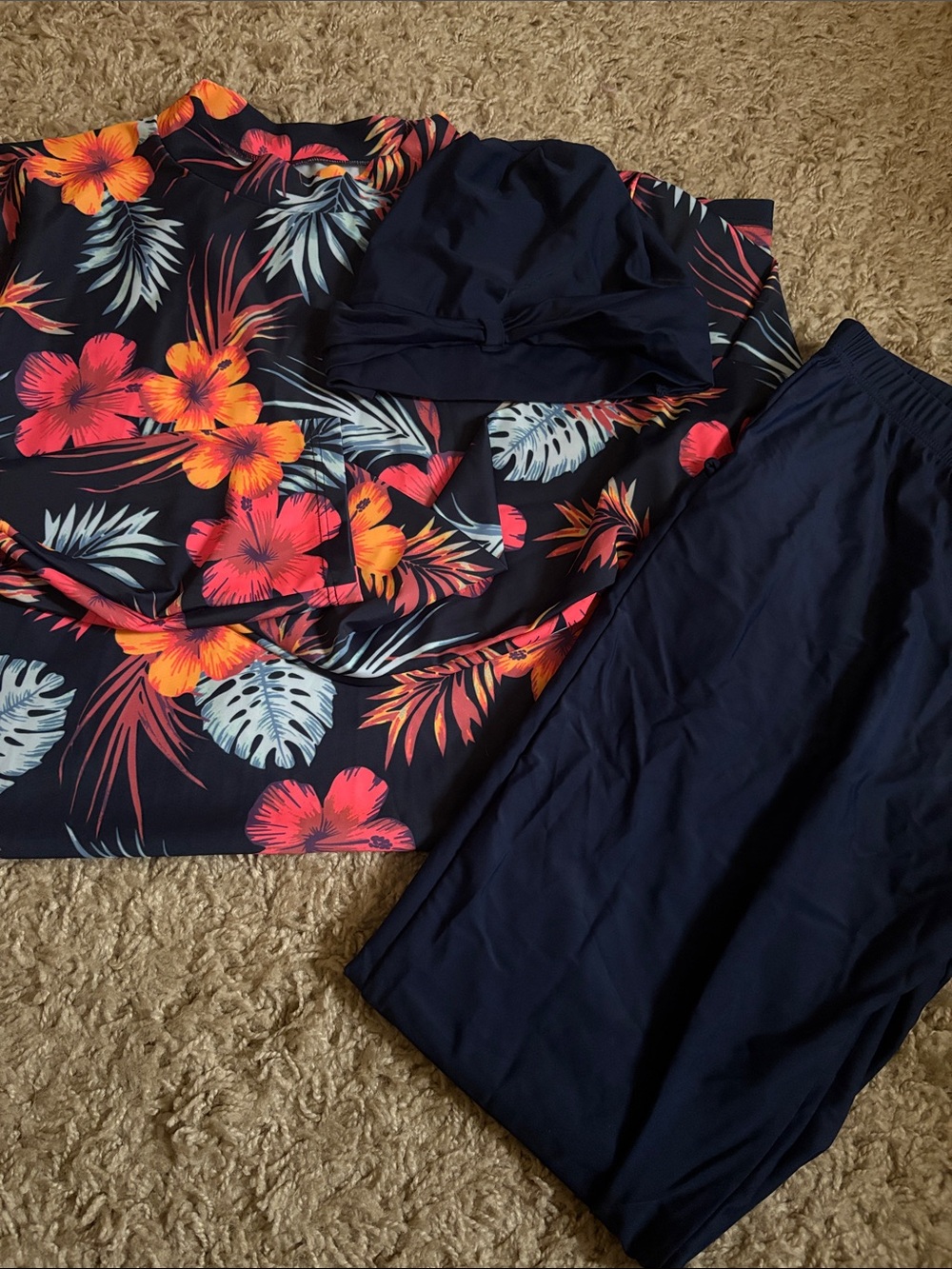 Burkini 3 pc Swimsuit Full Coverage Long Slv Pants NWT